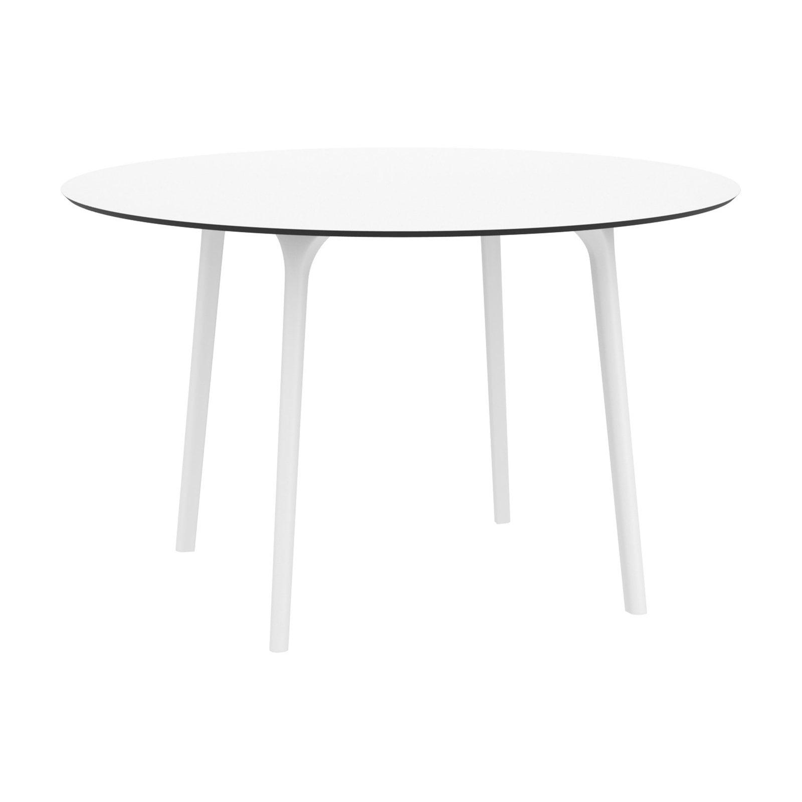 Maya 47.5" White MDF Round Patio Dining Table