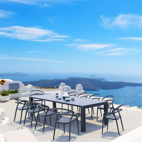 Comet 39.37'' Rectangular 10 - Person Outdoor Dining Set