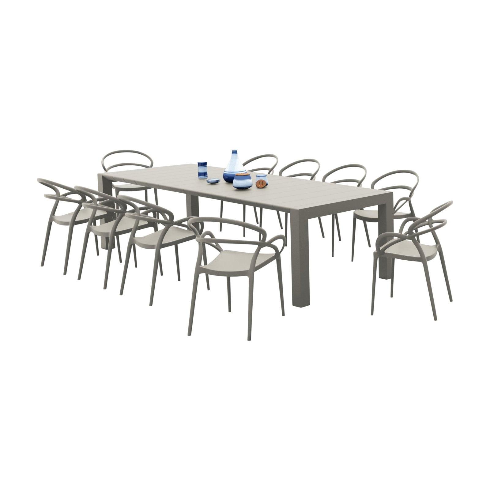 Comet 118'' Rectangular 10 - Person Outdoor Dining Set