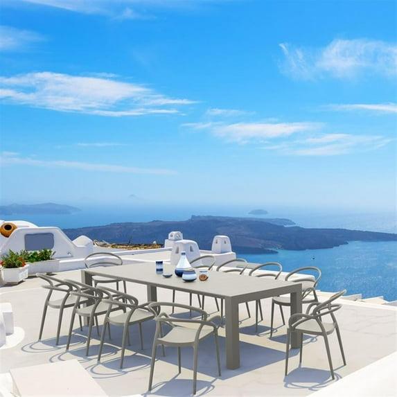 Comet 39.37'' Rectangular 10 - Person Outdoor Dining Set