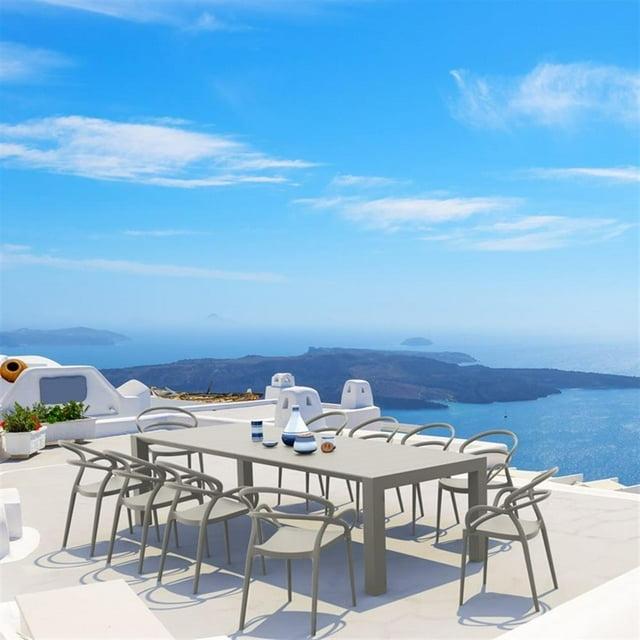Comet 39.37'' Rectangular 10 - Person Outdoor Dining Set