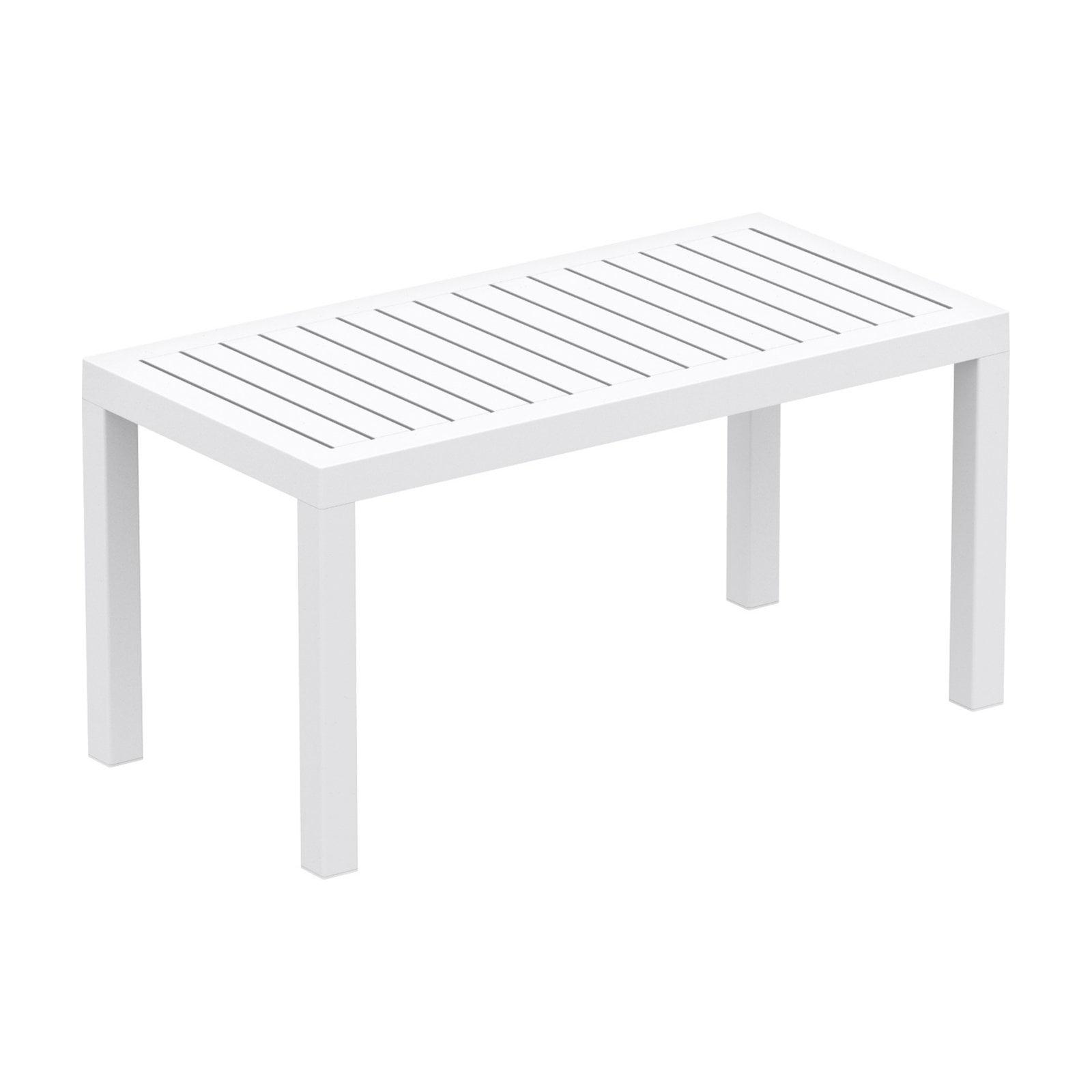 Ocean Breeze White Resin Rectangle Outdoor Coffee Table