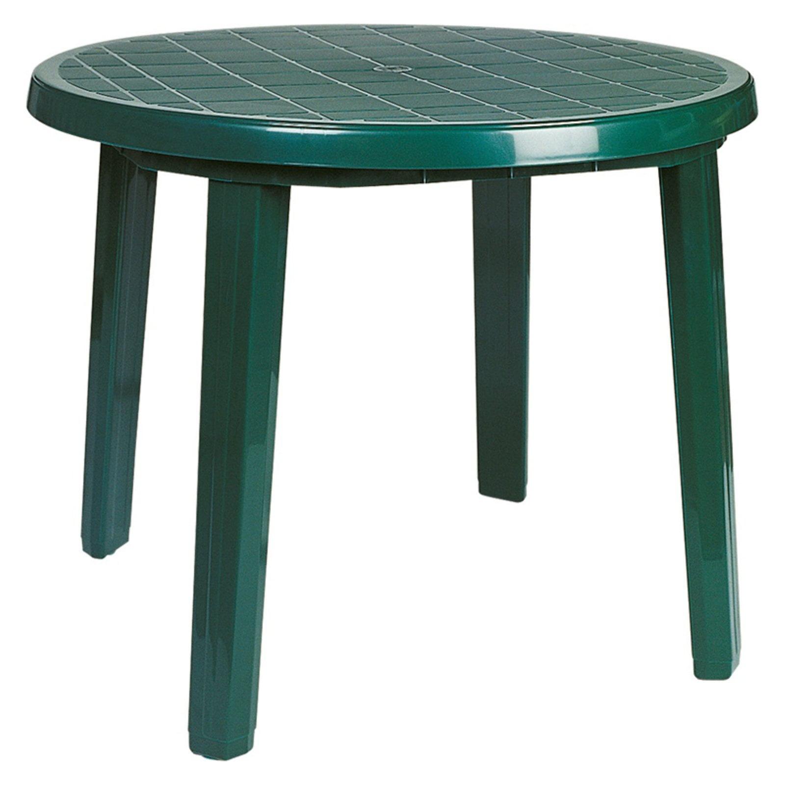 Green 35.5" Round Resin Patio Dining Table