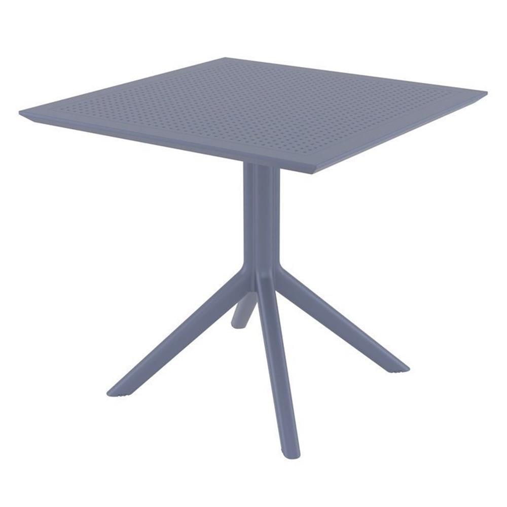 Compamia Sky 32" Square Patio Bistro Table in Dark Gray