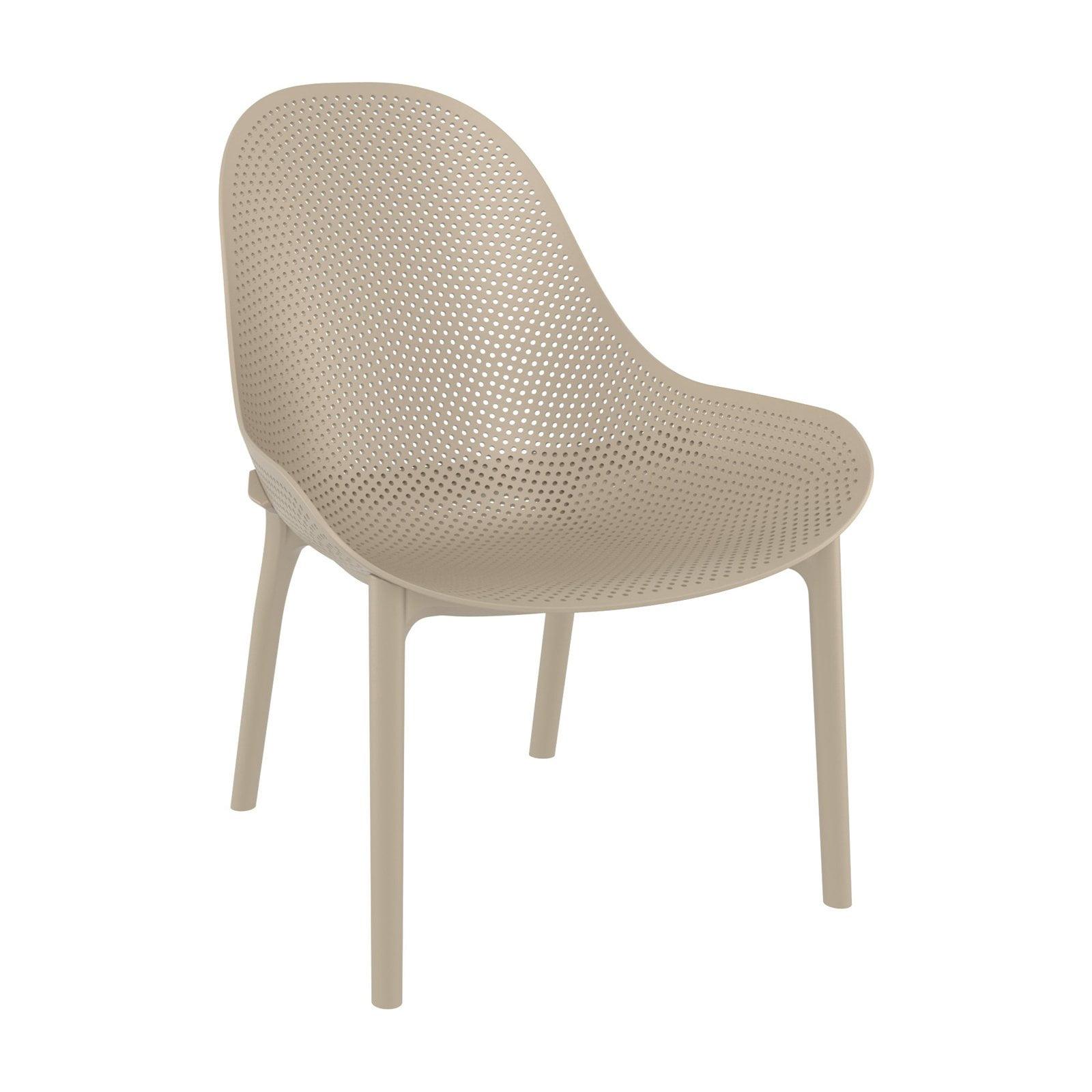 Taupe Recycled Plastic Sunbrella Small Space Lounge Chair