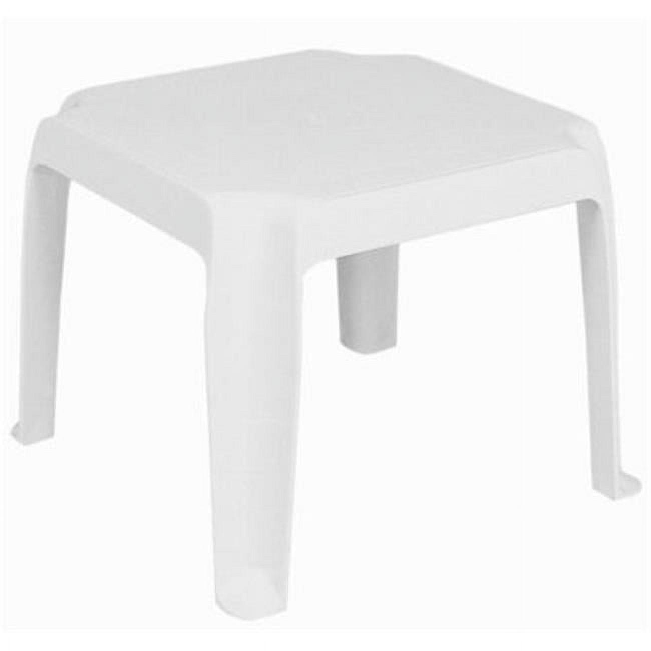 White Square Resin Indoor Outdoor Side Table