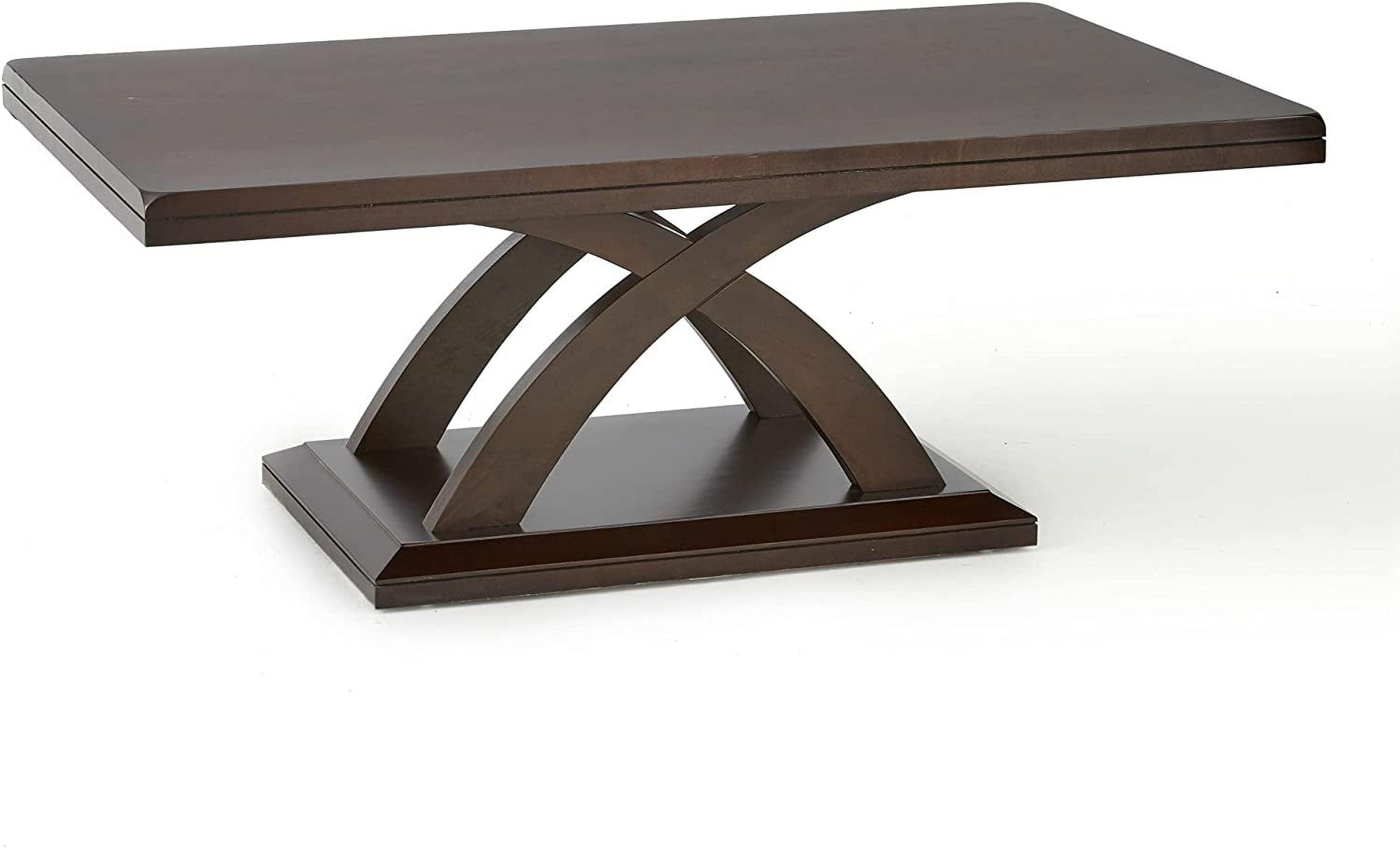 Jocelyn Cocktail Table Espresso Cherry - Steve Silver: Glossy Finish, Wood Laminate Top, Pedestal Base, Rectangular Shape