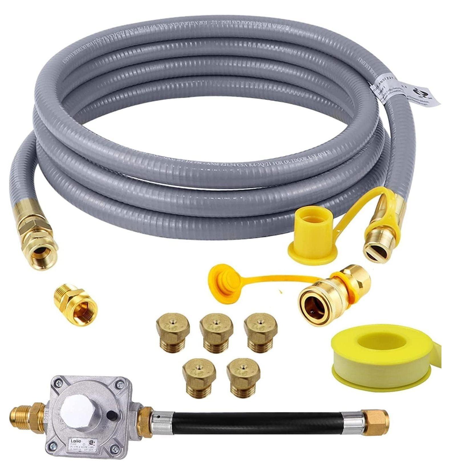 Gray and Brass Propane to Natural Gas Conversion Kit with Regulator