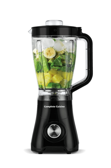 Complete Cuisine Kitchen Blender and Food Mixer, Electric Smoothie Maker with Stainless-Steel Blades, 2-Speed Control, 48 Oz, Black