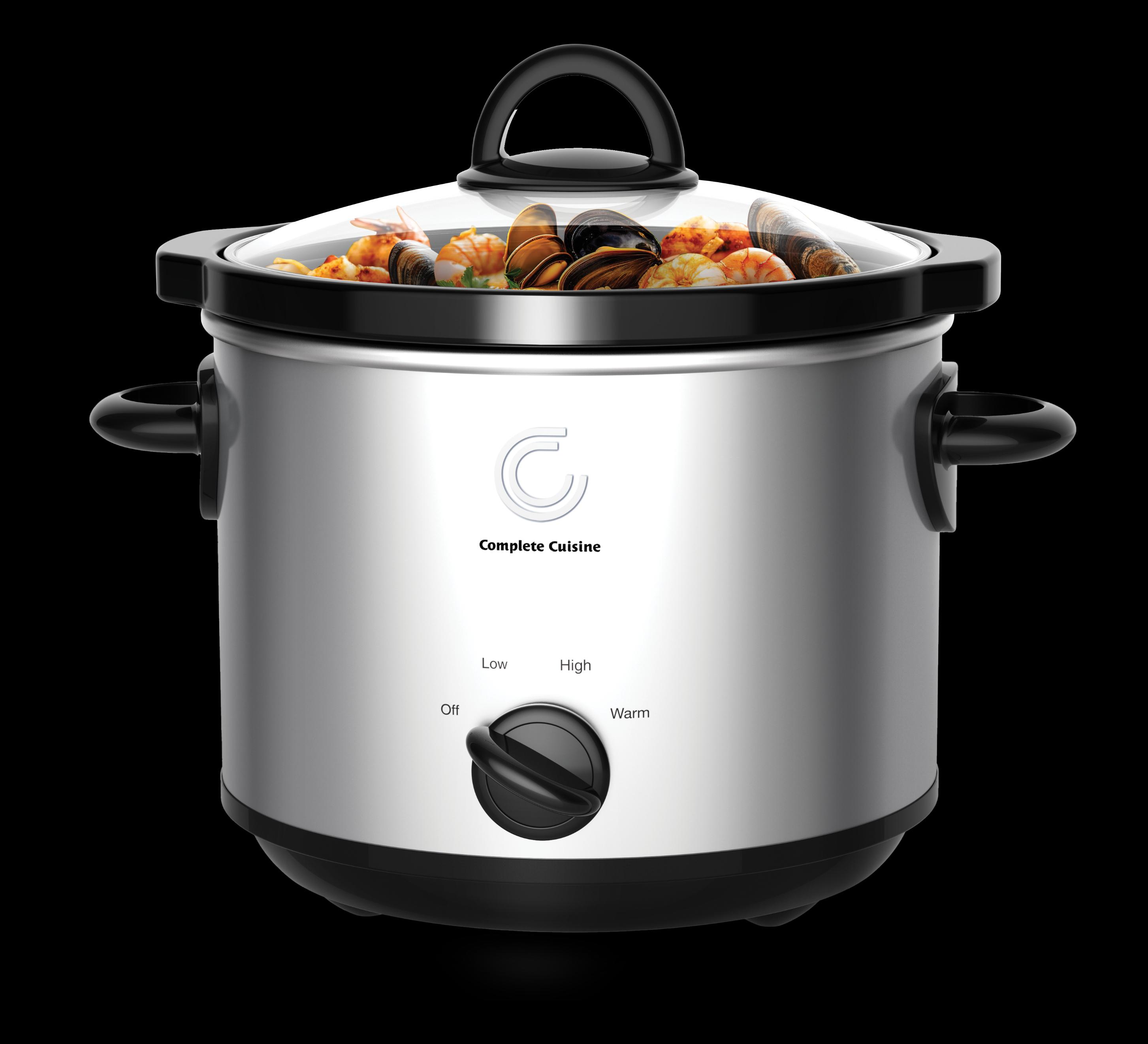 Complete Cuisine CC-3000-SL 3-Quart Round Stainless-Steel Slow Cooker