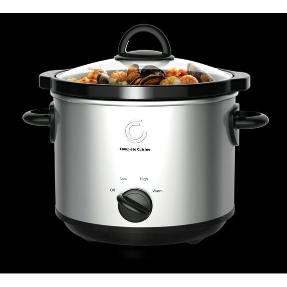 Complete Cuisine CC-3000-SL 3-Quart Round Stainless-Steel Slow Cooker