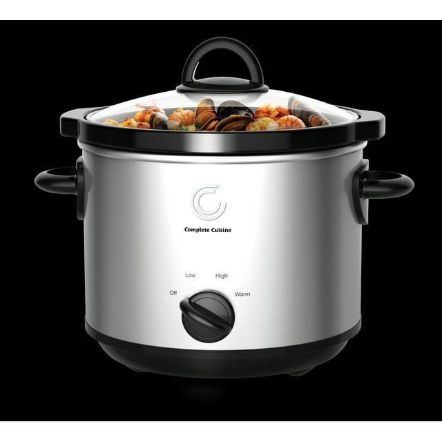 Complete Cuisine CC-3000-SL 3-Quart Round Stainless-Steel Slow Cooker