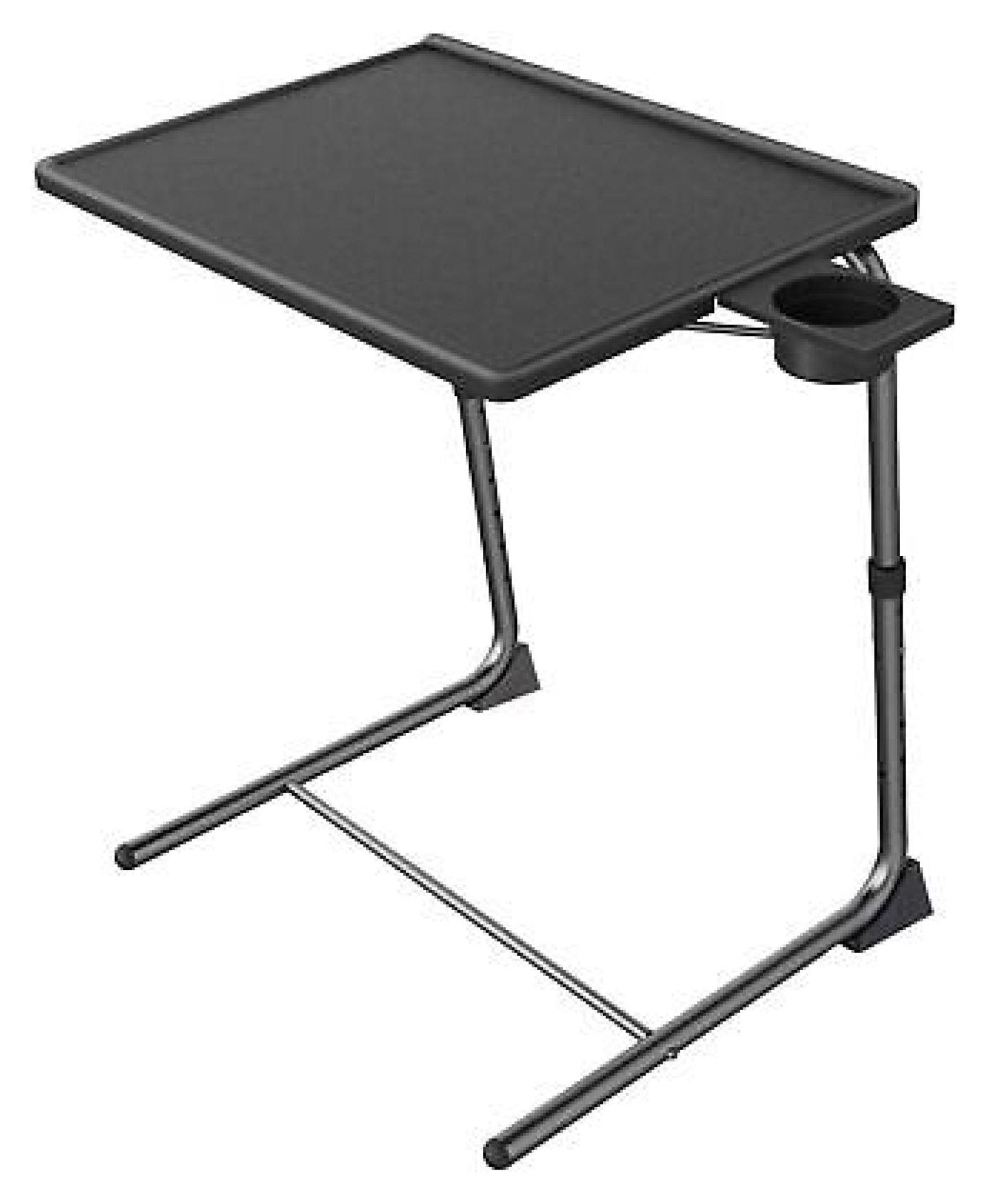 Sleek Modern Black Folding TV Tray Table with Adjustable Height