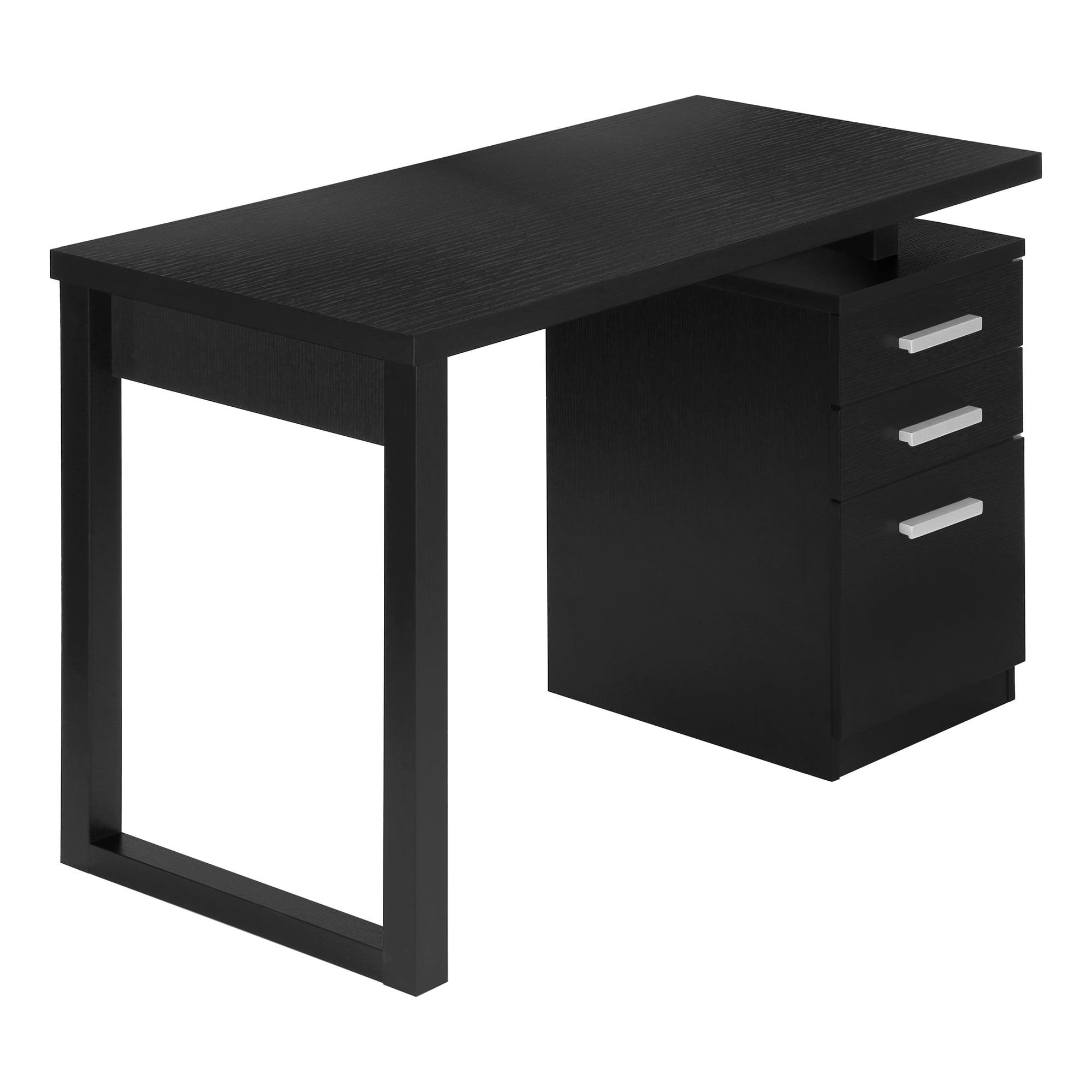 Contemporary 47'' Black Home Office Desk with Filing Cabinet