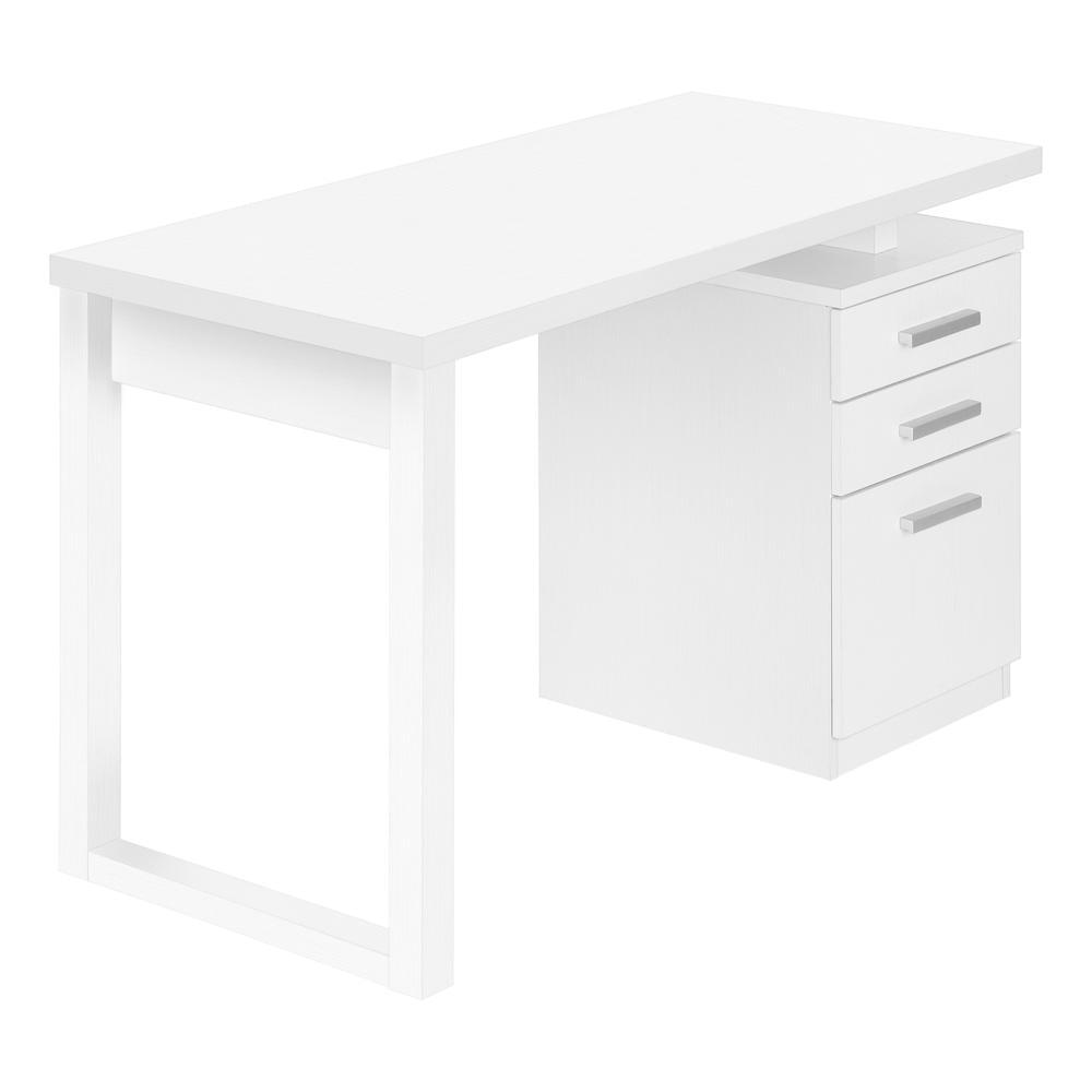 Monarch Specialties Computer Desk Home Office Laptop Left Right Set-Up Storage Drawers 48InchL Work Laminate White Contemporary Modern