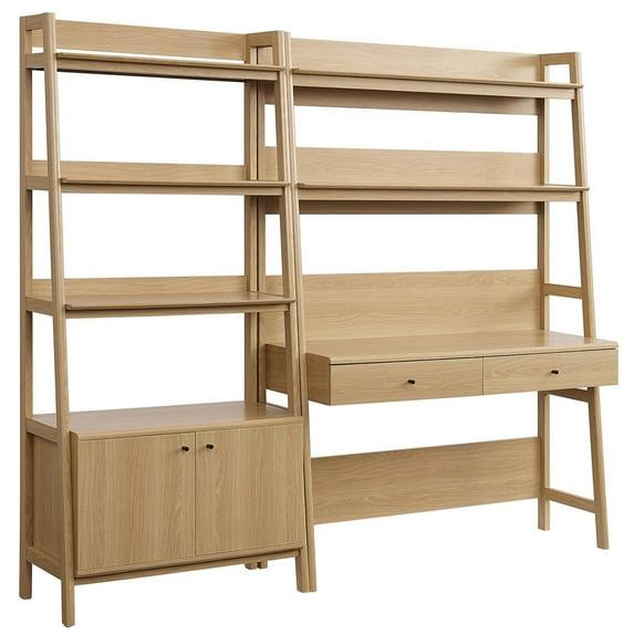 Modway Modway Bixby 3-Piece Wood Office Desk and Bookshelf