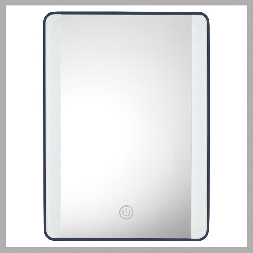 Glossy Navy LED Lighted Freestanding Makeup Mirror