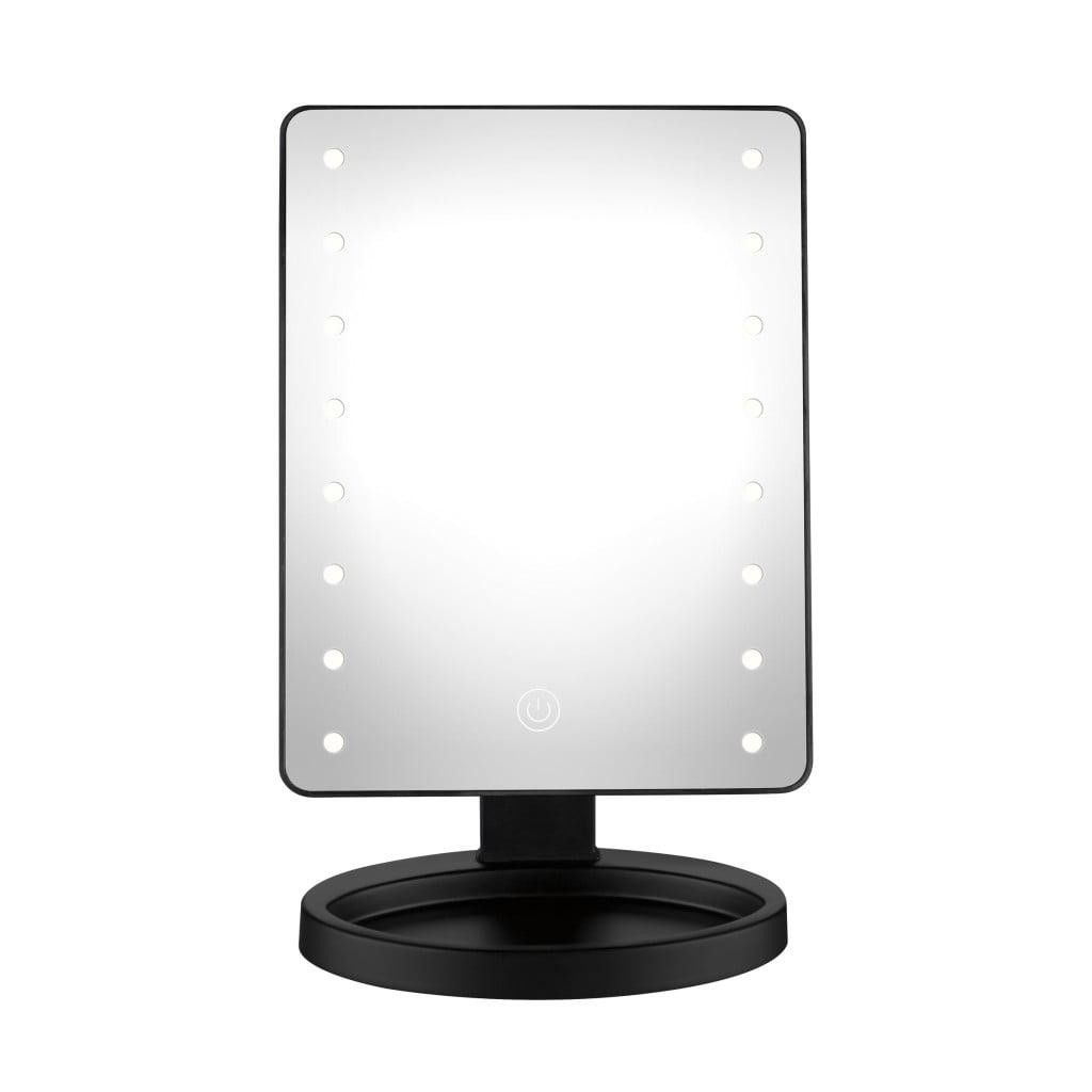 Black LED Lighted Vanity Makeup Mirror with Touch Screen