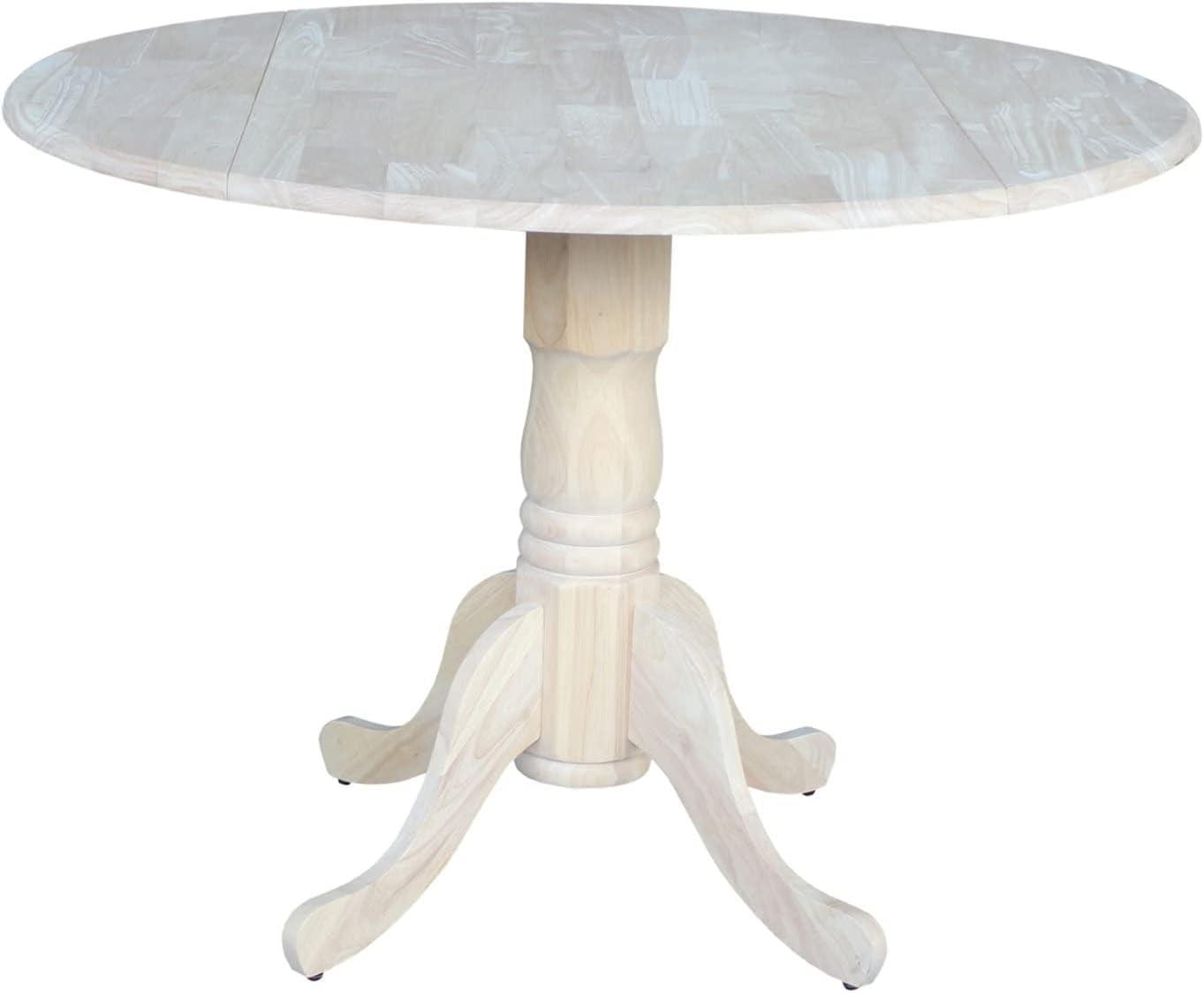 44.5" Round Extendable Wood Dining Table in Contemporary Style