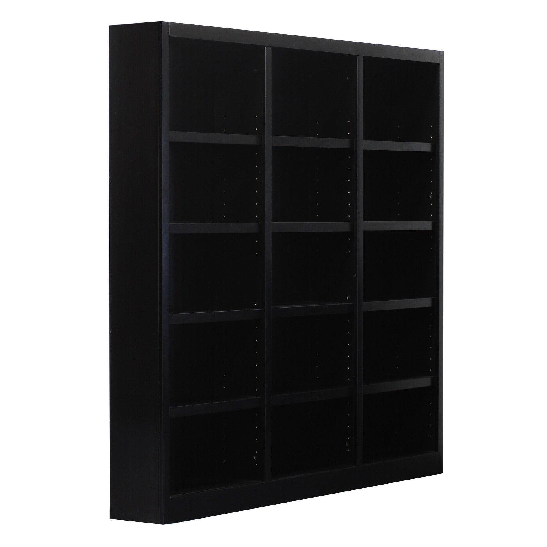 Espresso 72" Adjustable Wood Triple Wide Bookcase