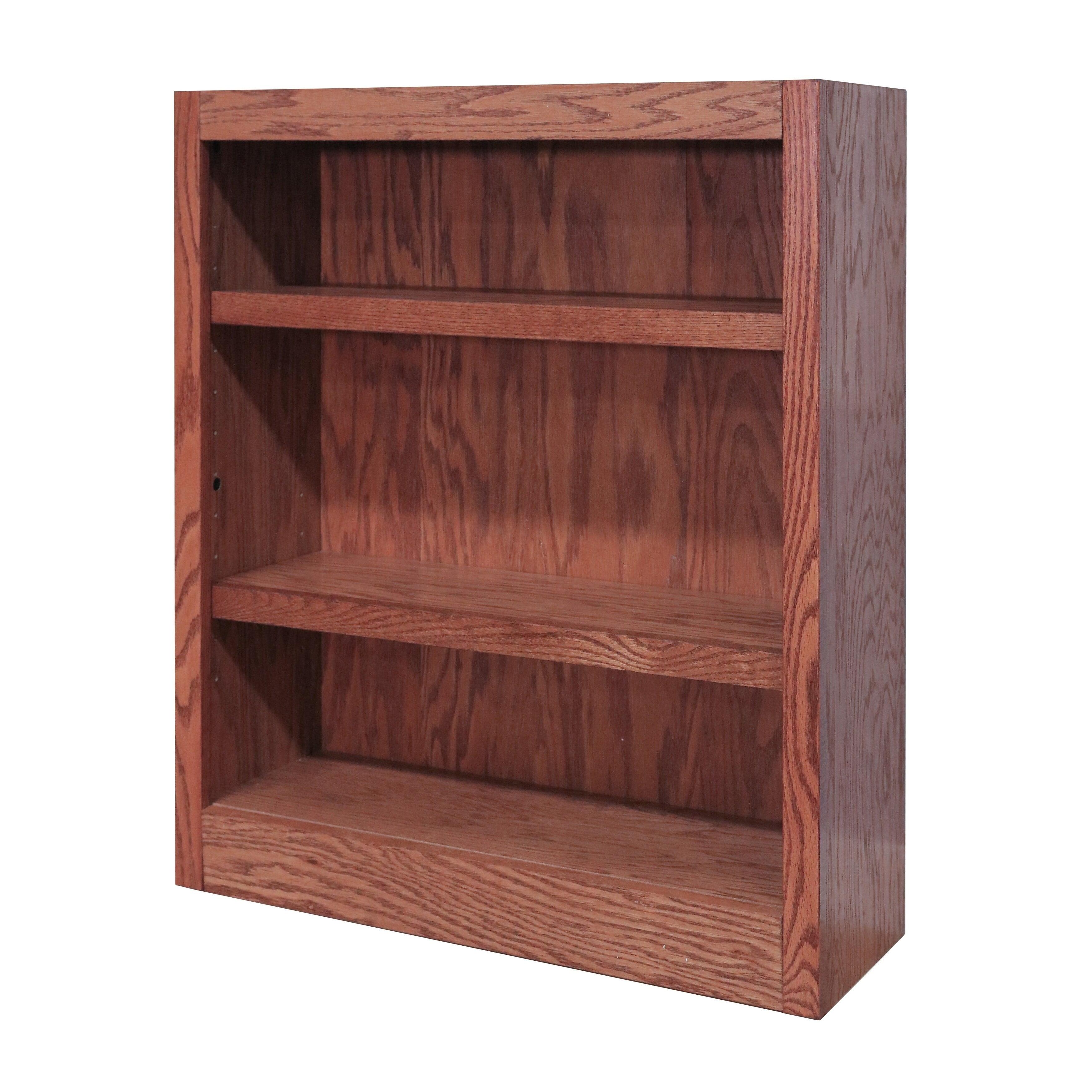 Espresso Adjustable Wood 36" Single Wide Bookcase