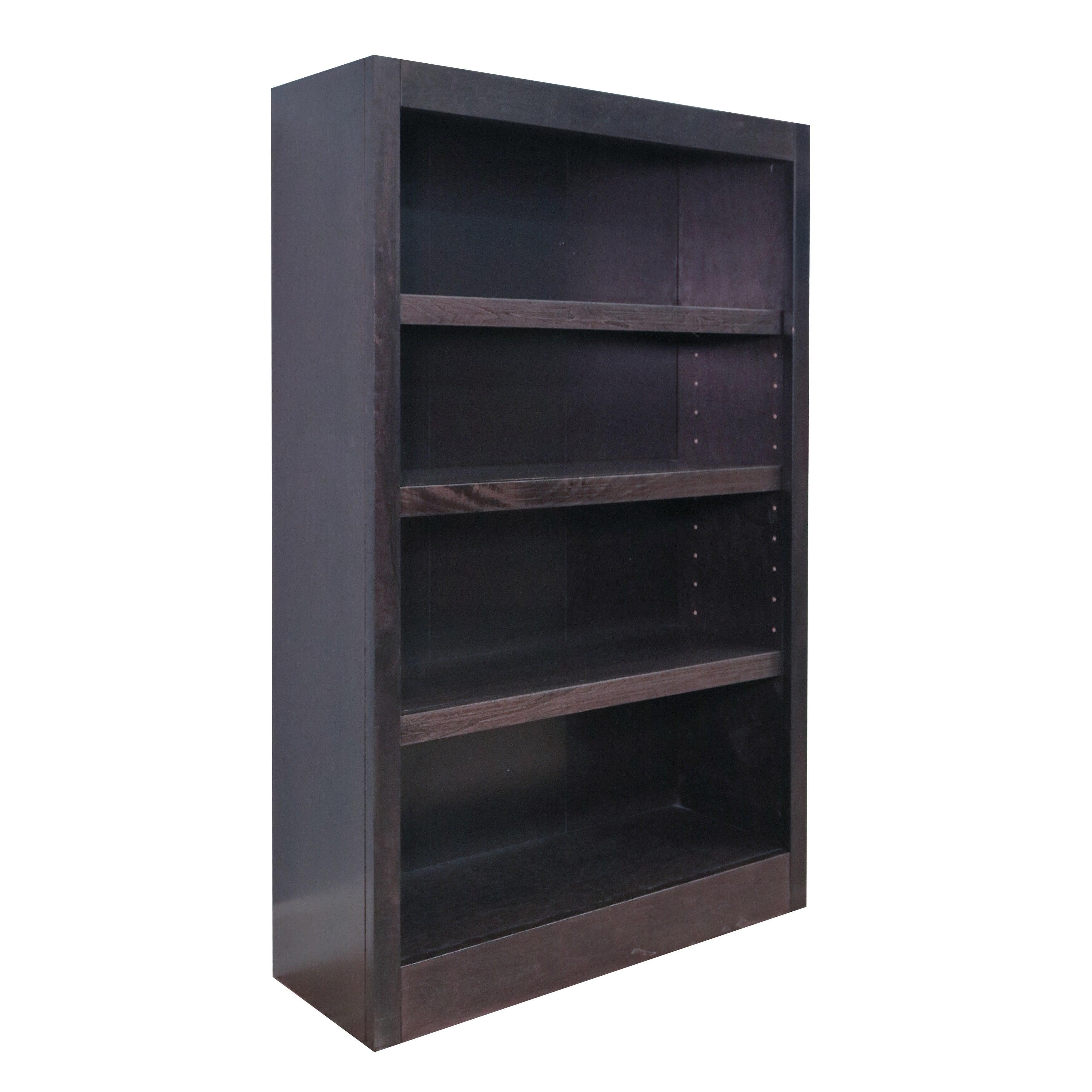 Concepts in Wood  Single Wide Bookcase, 4 Shelves Espresso Espresso Finish