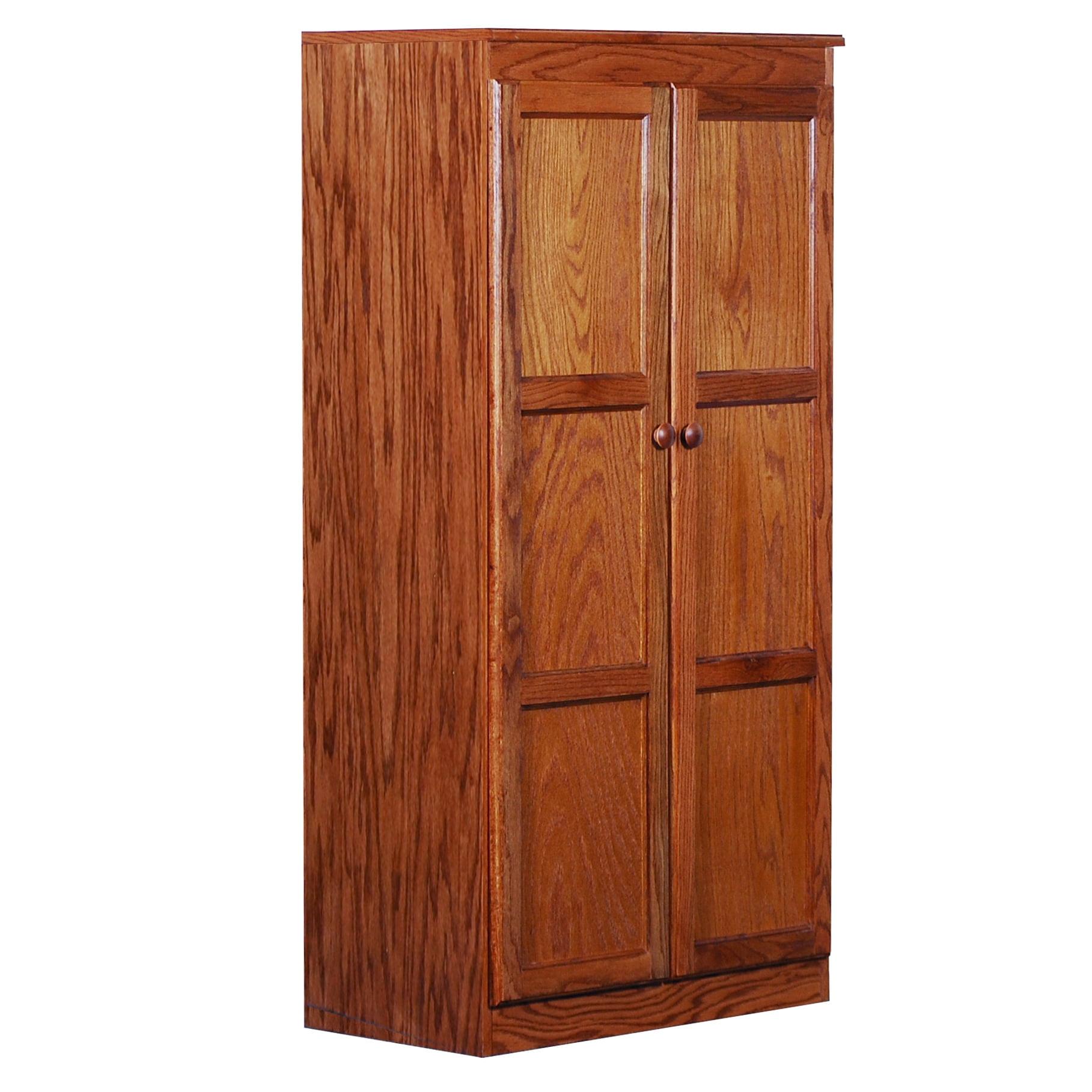 Concepts in Wood Storage Cabinet, 60 inch with 4 Shelves - Oak Finish