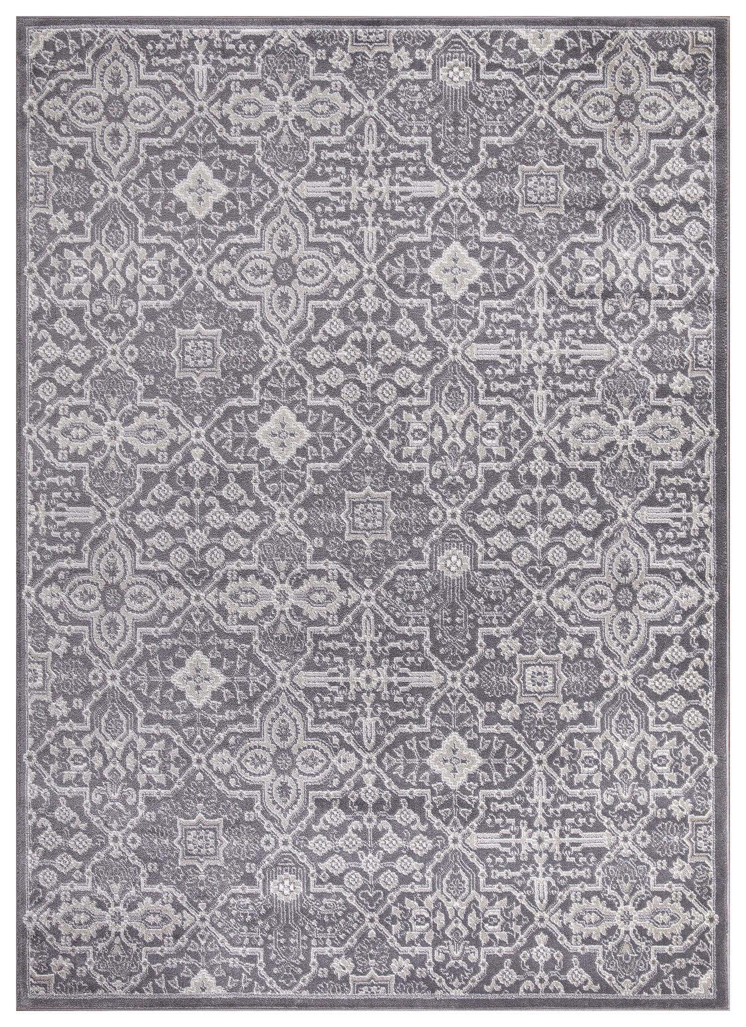 Modern Easy-Care Gray Synthetic 5' x 7' Area Rug