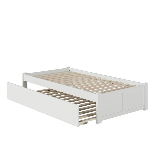Concord Platform Bed with Flat Panel Foot Board and Twin Size Urban Trundle Bed, Multiple Colors, Multiple Sizes