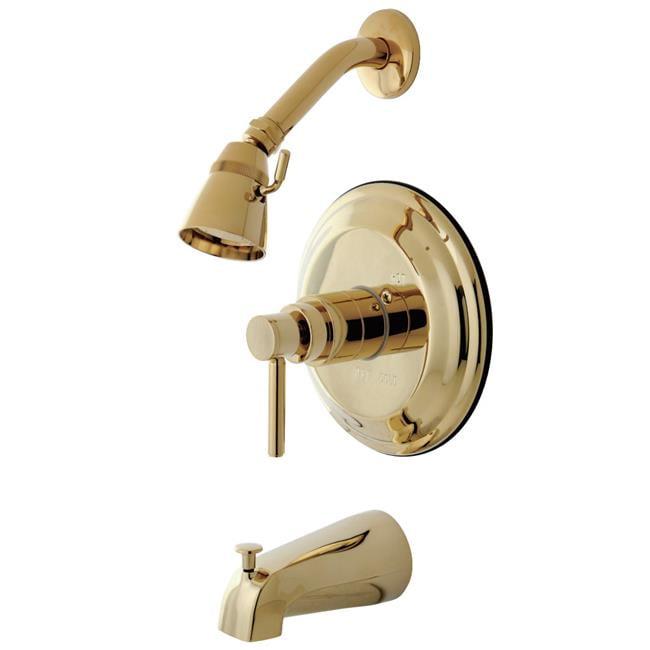 Concord Polished Brass Wall Mounted Tub & Shower Faucet 72"