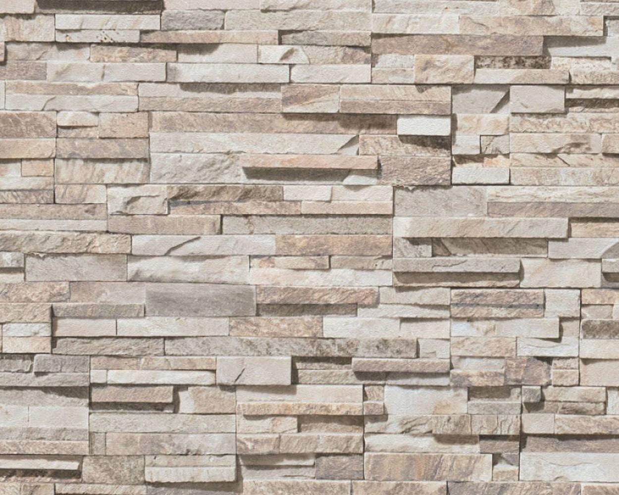 Concord Wallcoverings Modern Textured Wallpaper Deco/Motive, Stone, Vinyl Accent Wall, Beige, Black, Brown, Cream, Grey, 21 in x 33 Ft (57 sq. ft), 388161