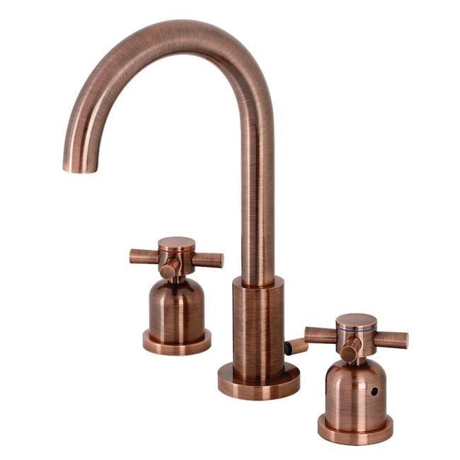 Kingston Brass Concord Two-Handle 3-Hole Deck Mount Widespread Bathroom Faucet with Brass Pop-Up Drain