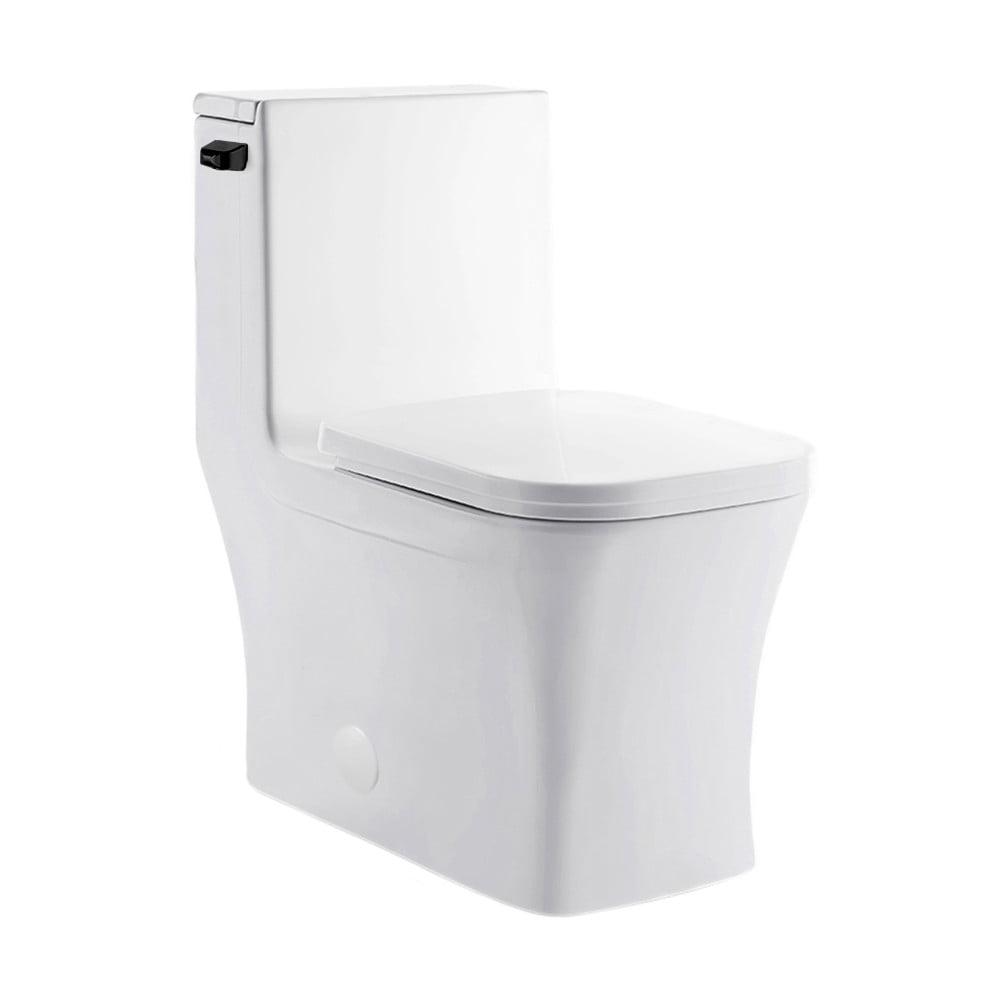 Concorde One-Piece Square Toilet Side Flush, Black Hardware 1.28 gpf