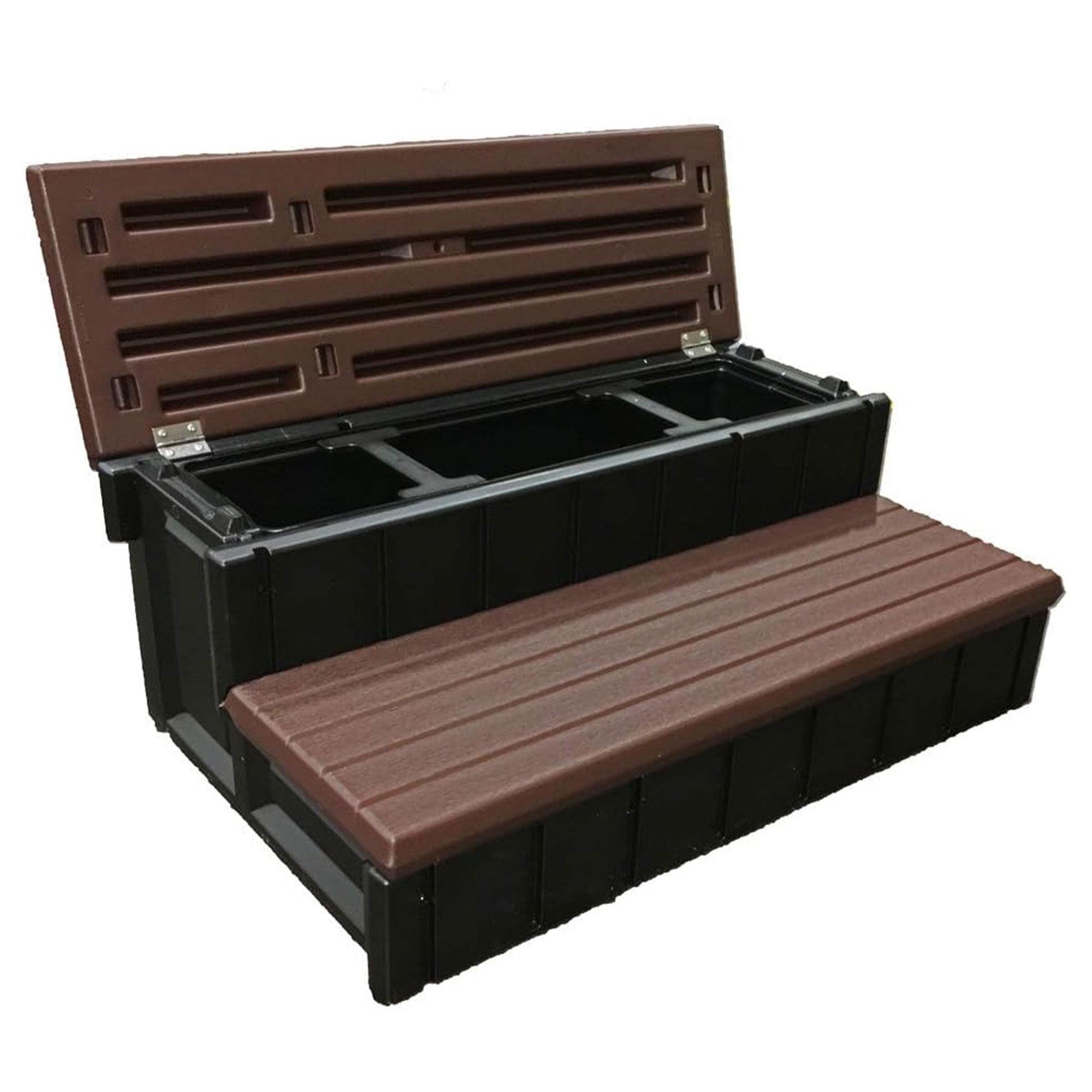 Confer Plastics 36" Storage Spa Steps Espresso