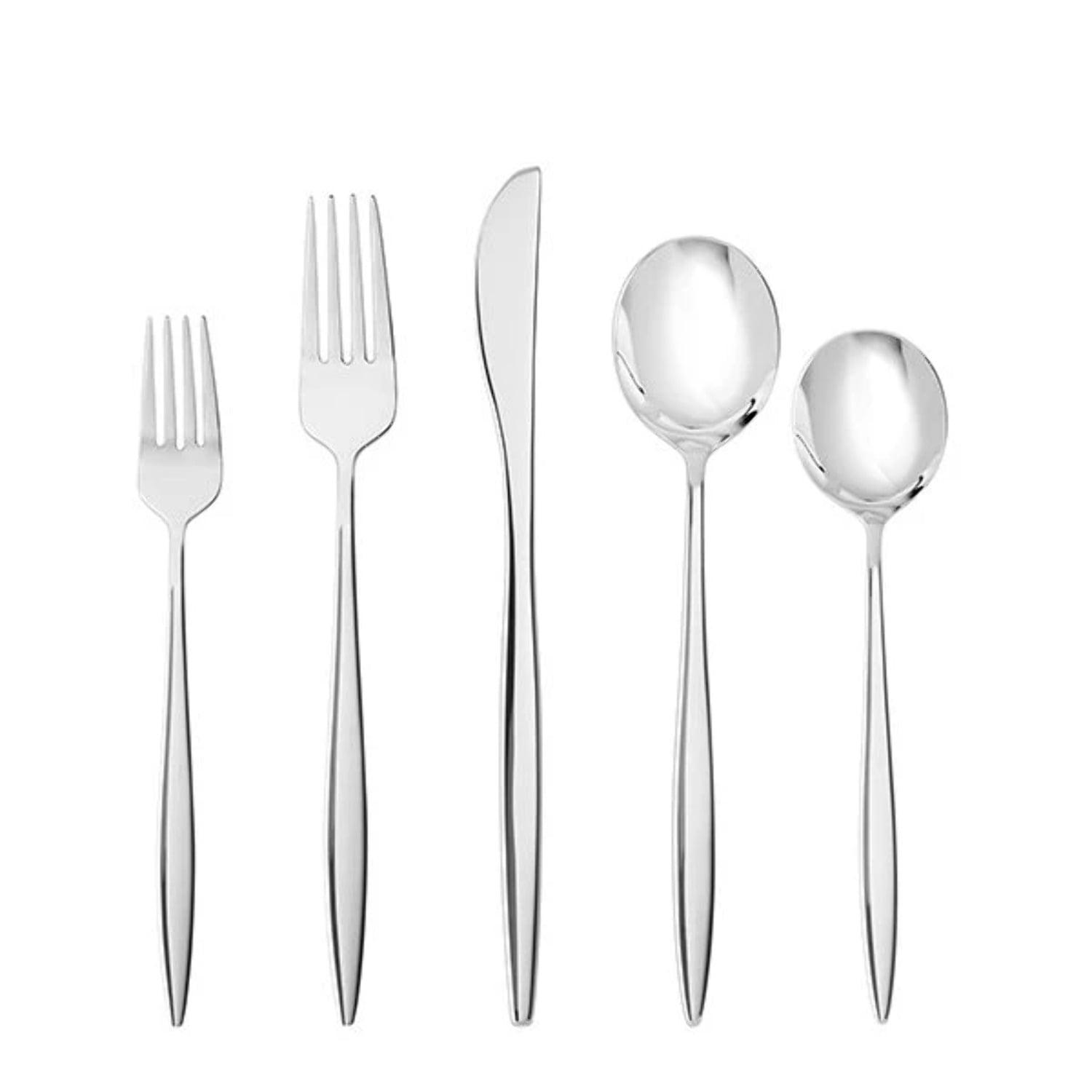 Fortessa Constantin 18/10 Stainless Steel 20 Piece Flatware Set (Service for 4), Silver