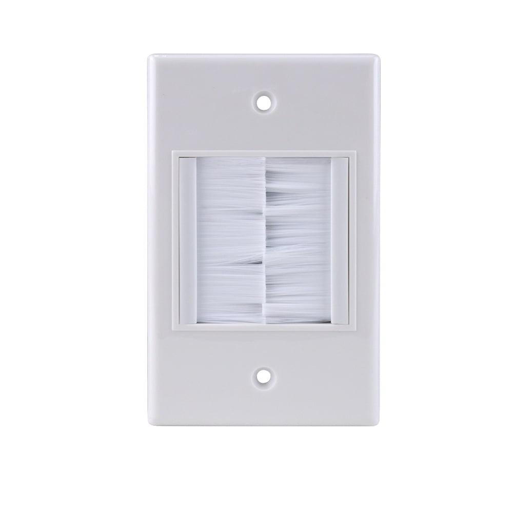 White Single-Gang WideMouth Brush Wall Plate