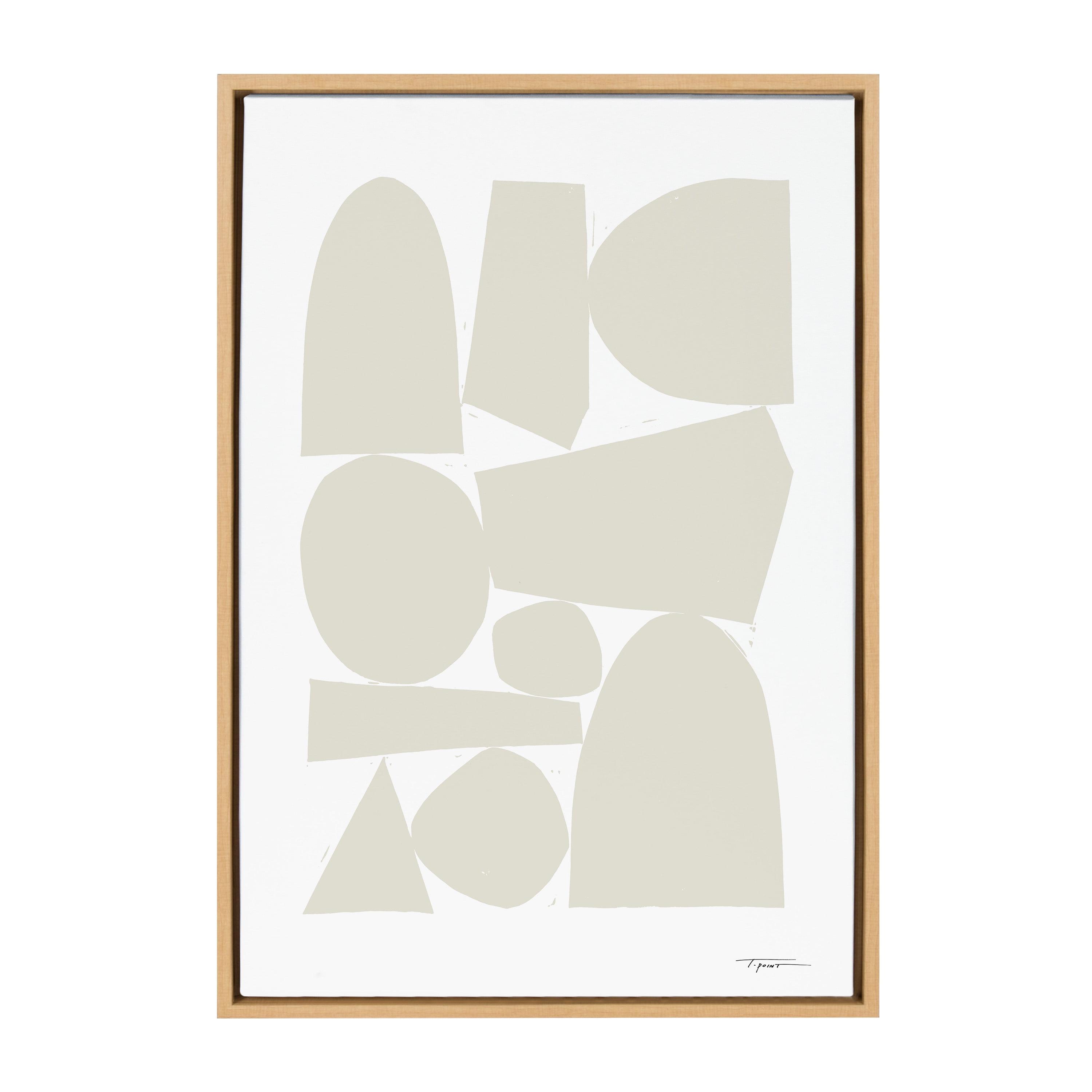 23" x 33" Sylvie Constructed II Neutral Framed Wall Canvas by Statement Goods Natural - Kate & Laurel All Things Decor