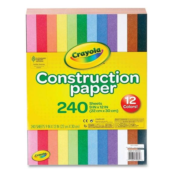 Crayola 240-Sheet Construction Paper 12-Color: School Supplies for Kids, Craft Paper, 9x12 Inches, Multicolor, Uncoated