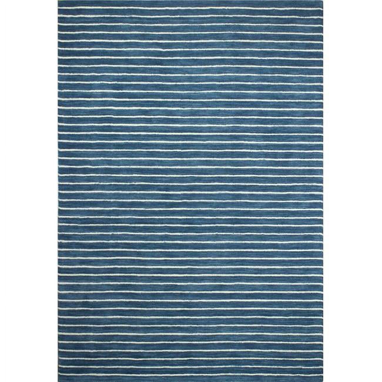 Darya Home Collin Collection Contemporary Striped Area Rug Azure