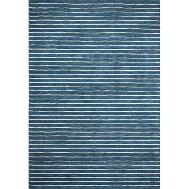 Darya Home Collin Collection Contemporary Striped Area Rug Azure