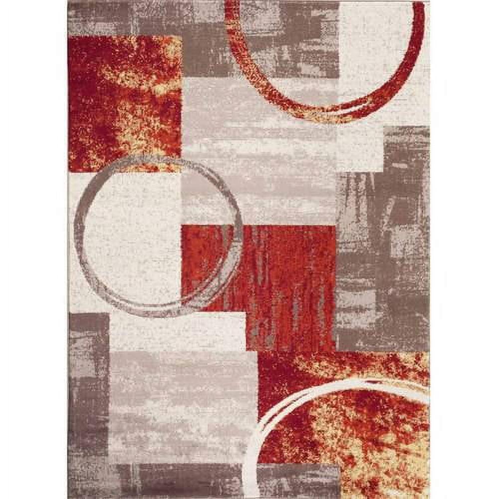 World Rug Gallery Abstract Circle Multi 3'3"x5' Area Rug
