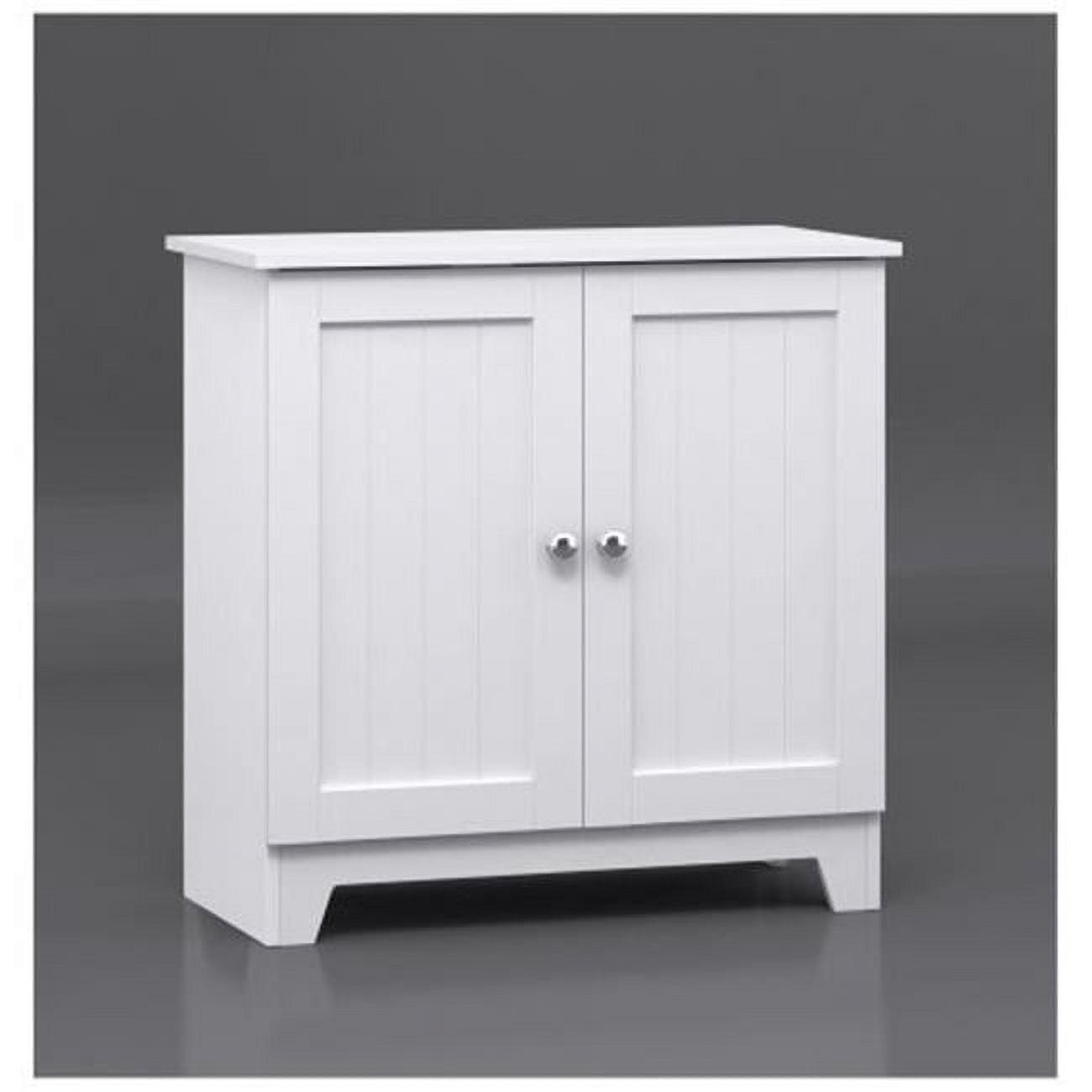 Redmon Double Door Cabinet, Contemporary Country, White, 23.50W x 11.75D x 23.50H