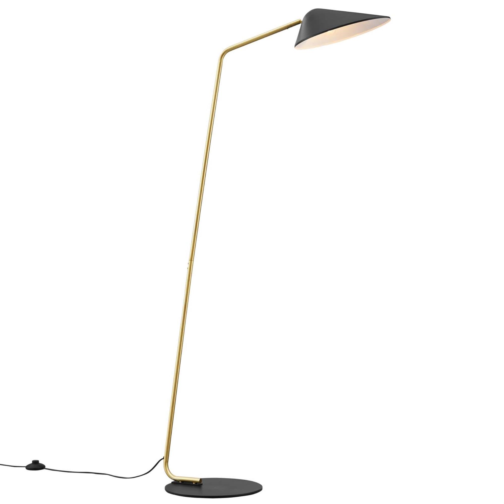 Contemporary Ergode Standing Floor Lamp - Artistic & Functional Illumination for Dining, Living, or Bedroom - Sleek Swivel Metal Shade - Efficient Office Reading Light