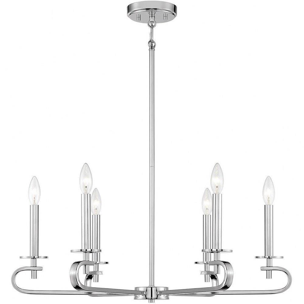 Torino Polished Nickel 6-Light Candle Chandelier