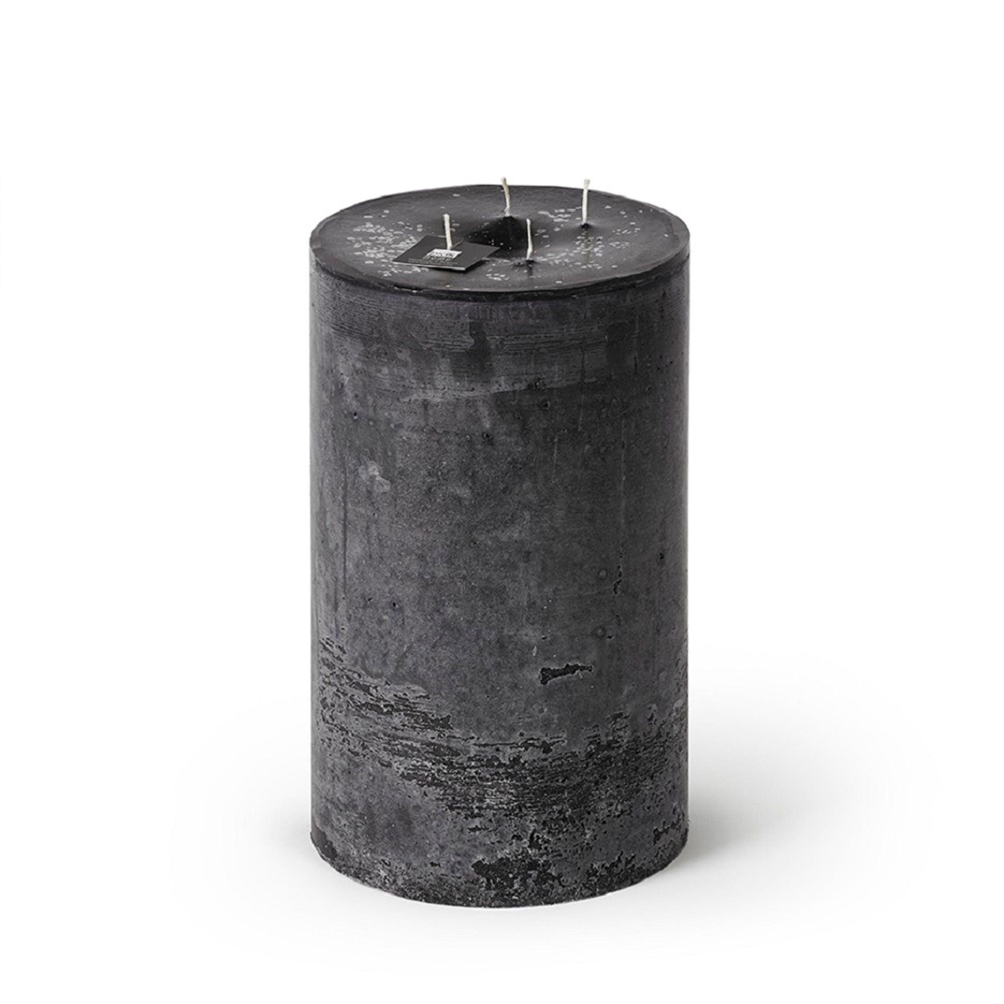 Elegant Beeswax 11.75" Black 4-Wick Outdoor Pillar Candle