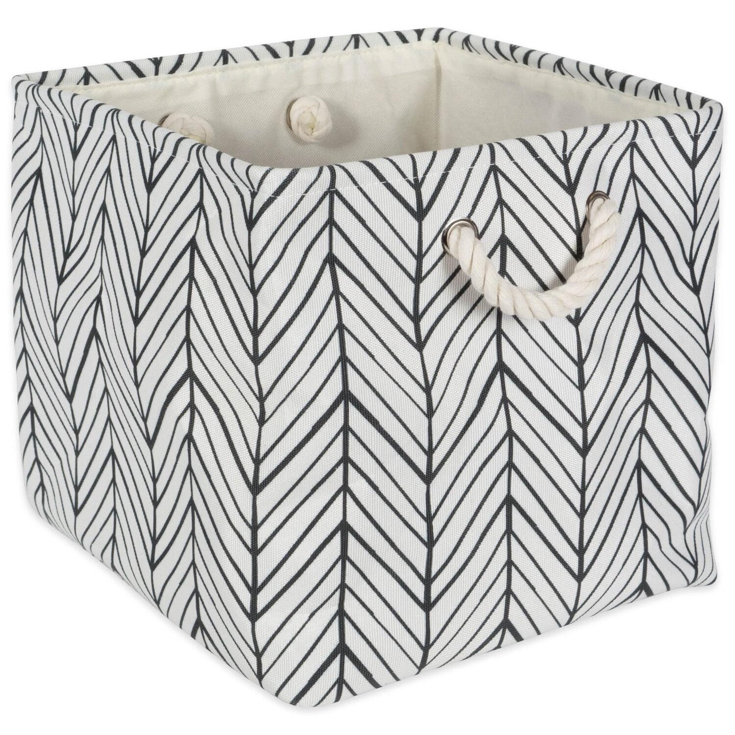 Contemporary Home Living 11" Black and White Square Multi Purpose Storage Bin