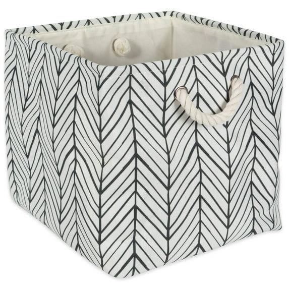 Contemporary Home Living 11" Black and White Square Multi Purpose Storage Bin