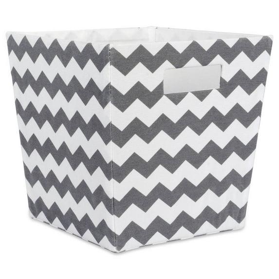 11 x 11 x 11 in. Chevron Polyester Trapezoid Storage Bin, Grey