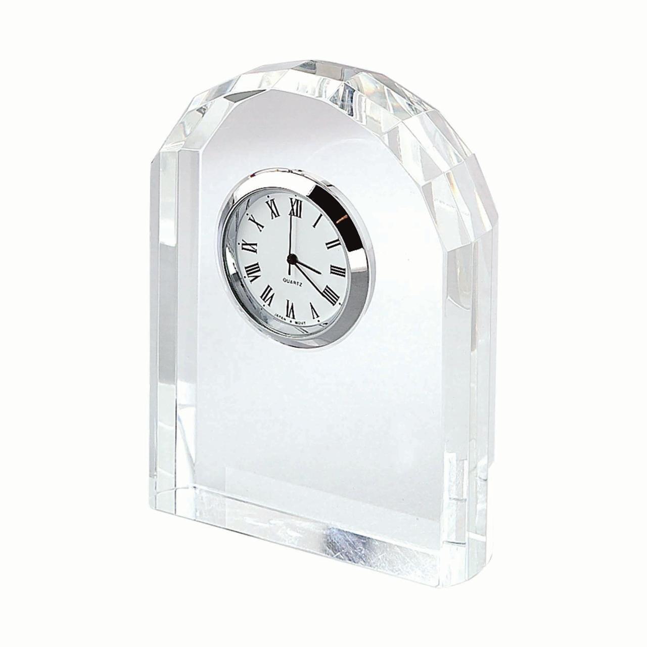 Clear Quartz Optic Crystal Arch Desk Clock