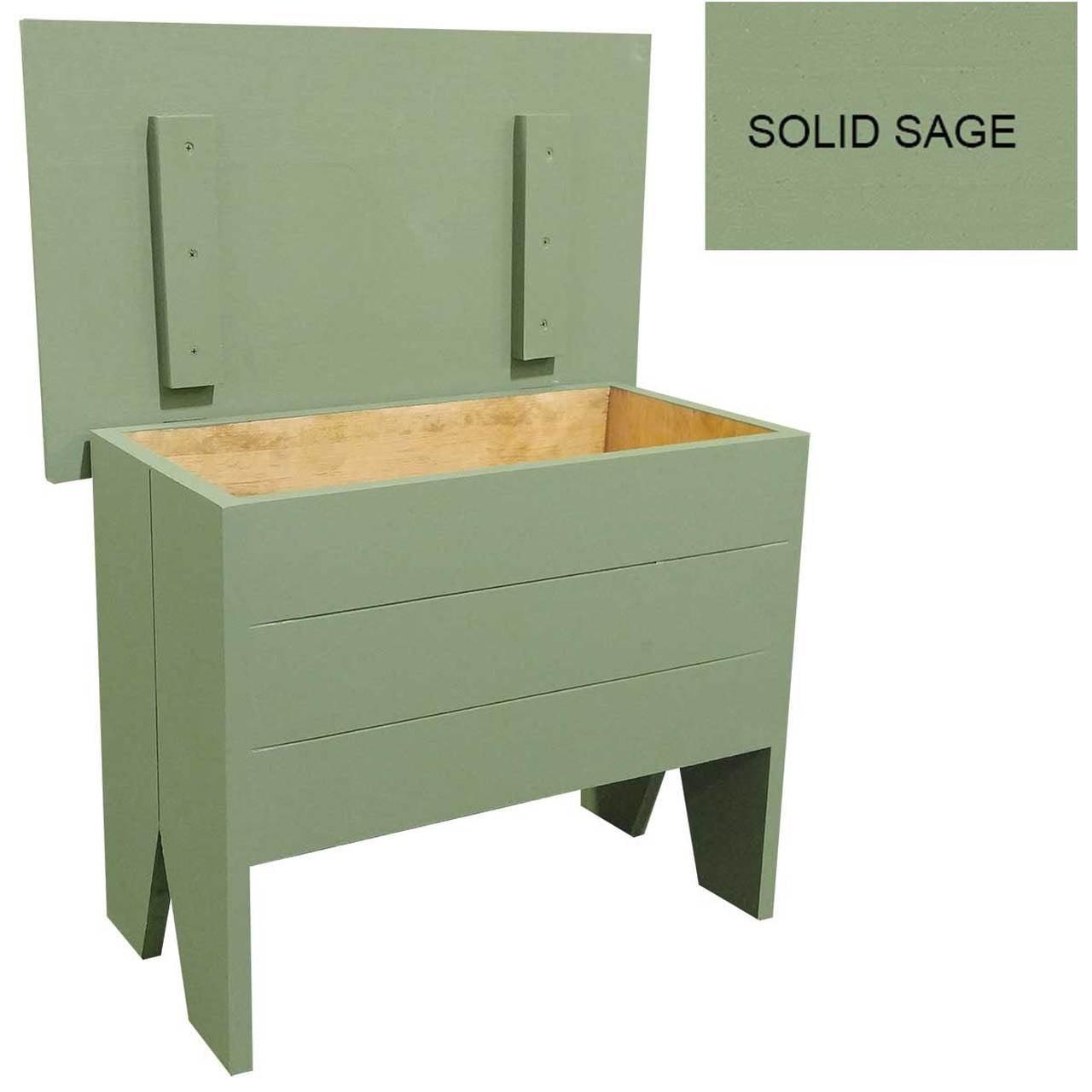 Contemporary Home Living 3' Distressed Sage Green Modest and Rustic Versatile Storage Bench